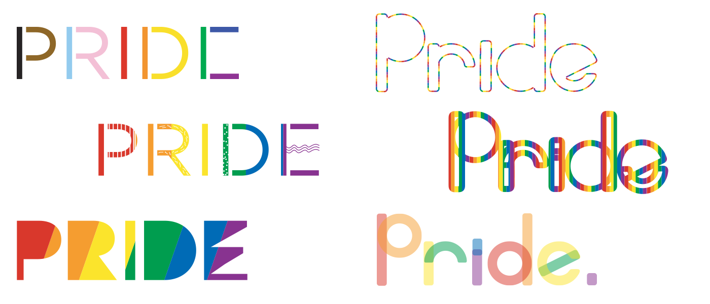 Laying out colours for the Pride logo